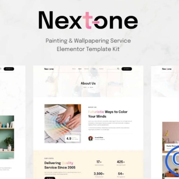 Nextone – Painting & Wallpapering Service Elementor Template Kit Nextone is a clean and modern Elementor Template Kit crafted for painting service companies, wallpaper installation experts, wall repair specialists, and home improvement businesses. This professionally designed kit features a simple yet polished layout that helps you create a high-quality service website without any coding.