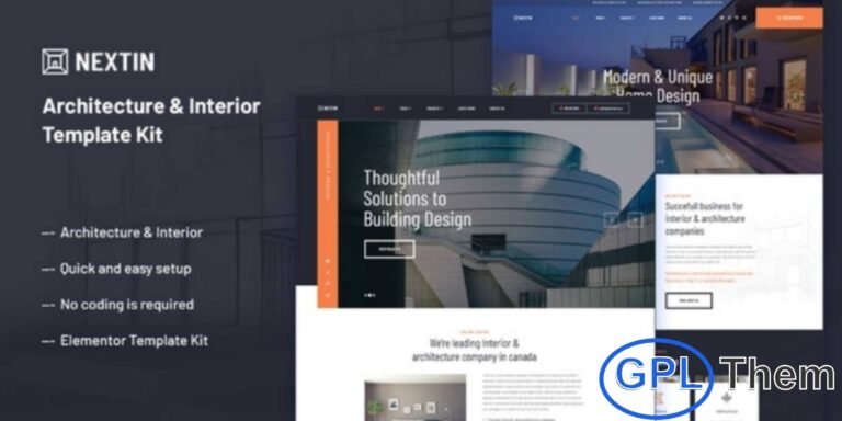 Nextin – Architecture & Interior Elementor Template Kit Nextin is a professionally crafted Elementor Template Kit designed for architecture firms, interior designers, real estate businesses, and modern furniture websites. Featuring a clean, elegant, and contemporary layout, this kit helps you build a stylish and high-performing website without any coding.