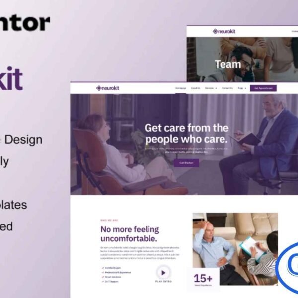 Neurokit – Mental Health & Therapy Elementor Template Kit Neurokit is a professionally designed Elementor Pro Template Kit created specifically for mental health professionals, therapy services, and wellness-focused websites. Featuring 12+ modern, clean, and thoughtfully crafted templates, this kit allows you to build a compassionate and professional online presence with ease.