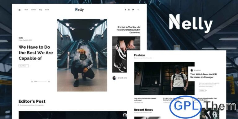 Nelly – Blog & Magazine Elementor Template Kit Nelly is a modern and beautifully crafted Blog & Magazine Elementor Template Kit designed to meet the needs of bloggers, writers, and online publishers. Featuring a clean, balanced, and visually appealing layout, this kit helps you create a professional blog or magazine website with ease.
