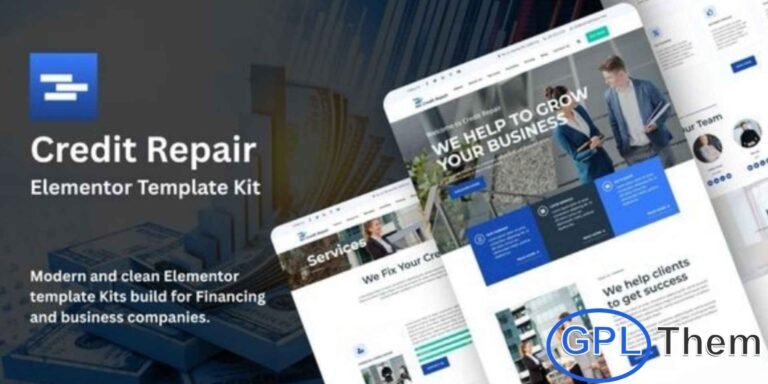 ND Credit Repair – Finance Company Elementor Template Kit ND Credit Repair is a modern and clean Elementor Template Kit designed specifically for finance companies, credit repair services, and business consulting firms. With its professional layout and user-friendly structure, this kit enables you to build a polished website in just a few minutes.