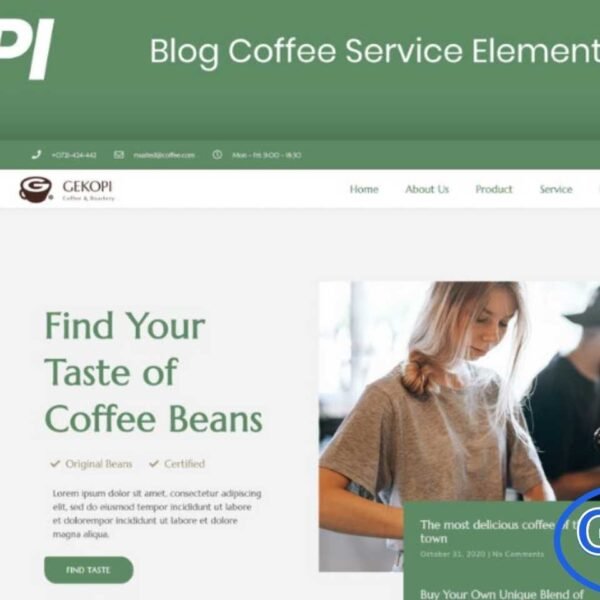 Gekopi – Coffee Shop Blog Elementor Template Kit Gekopi is a modern and fully responsive Elementor Template Kit designed for coffee shops, cafes, and coffee-related blogs or online stores. Featuring a pixel-perfect design, Gekopi ensures your website is visually appealing, flexible, and easy to customize.