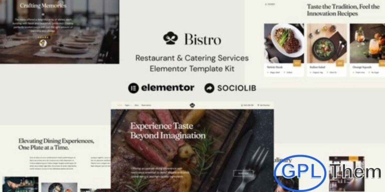 Bistro – Restaurant & Catering Services Elementor Template Kit Bistro is a modern and stylish Elementor Template Kit designed to help you quickly create a professional restaurant or food-service website. Ideal for restaurants, cafes, bistros, catering services, hotels, and culinary businesses, this kit also supports beautifully designed blog layouts for sharing recipes, updates, and food content.