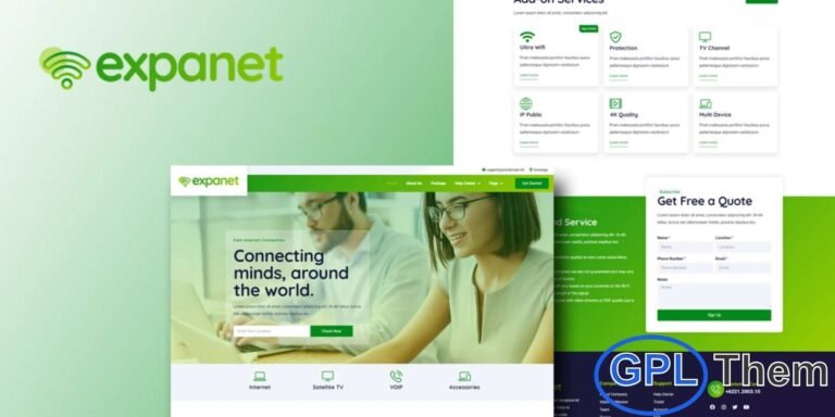 Expanet – Broadband & Internet Services Elementor Template Kit Expanet is a modern and professionally designed Elementor Template Kit crafted specifically for broadband and internet service providers. Featuring 12 pre-built templates with a clean, contemporary style, this kit makes it easy to build a high-quality website without any coding.