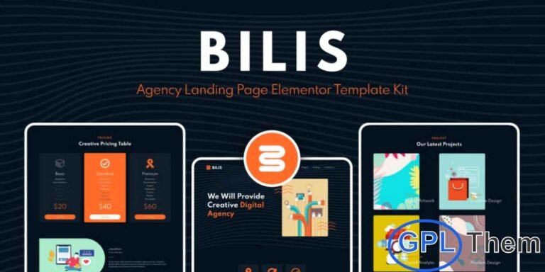 Bilis – Agency Landing Page Elementor Block Kit Bilis is a modern and creative Agency Landing Page Elementor Template Kit designed for corporate agencies, businesses, startups, and professional service providers. Its clean, stylish layout makes it easy to build a high-converting landing page that highlights your brand, services, and portfolio.