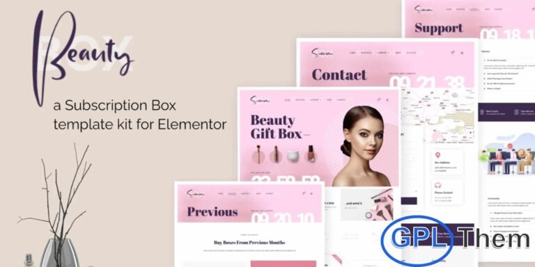 BeautyBox – Subscription Box Elementor Template Kit (SEO-Friendly Rewrite) BeautyBox is a stylish and modern Elementor Template Kit crafted for businesses offering subscription box services. Whether you’re running a beauty box, lifestyle box, grooming kit, or niche subscription service, this kit helps you build a professional and engaging website with ease.