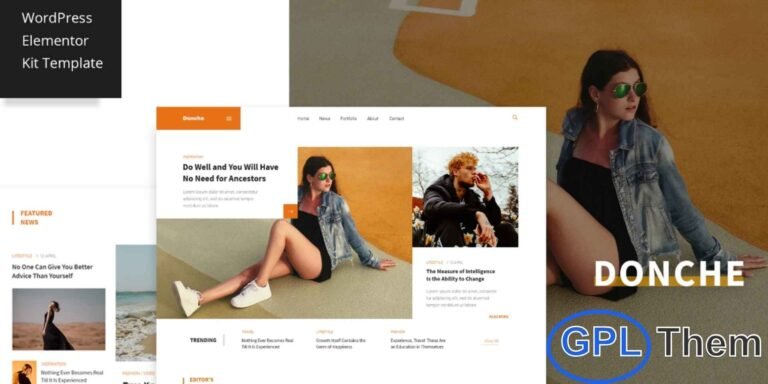 Donche – News & Magazine Elementor Pro Template Kit Donche is a modern and stylish Elementor Pro Template Kit built for bloggers, online magazines, and news websites. Featuring a clean and balanced layout, this template kit helps you create a professional blog that highlights your stories beautifully. Designed for effortless customization, Donche makes it easy to build a polished, responsive website without any coding.