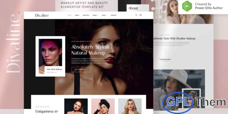 Divaline – Makeup Artist, Model & Beauty Elementor Template Kit Divaline is a stylish and elegant Elementor Template Kit crafted for makeup artists, beauty professionals, fashion influencers, cosmetic brands, and modeling portfolios. Its sleek modern design and visually captivating layouts help you create a stunning online presence with ease. Fully responsive and retina-ready, Divaline ensures your website looks flawless on any device.