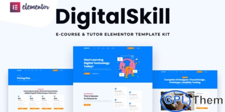 DigitalSkill is a modern, clean, and professionally crafted Elementor Pro Template Kit designed specifically for online education and learning platforms. Perfect for E-courses, online tutorials, mentorship programs, instructor websites, and digital learning businesses, this template kit helps you build an engaging and high-converting online education website with ease.