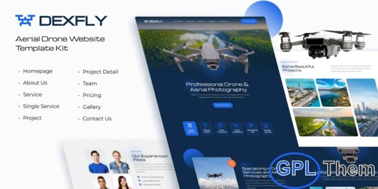 Dexfly – Drone & Aerial Photography Elementor Template Kit Dexfly is a modern, clean, and professionally designed Elementor Template Kit crafted specifically for drone aerial photography and videography services. It also works perfectly for filmmakers, movie studios, production houses, creative agencies, photographers, and other media-related businesses.