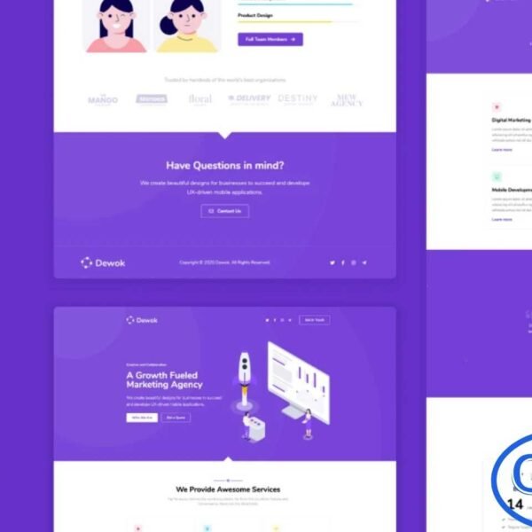 Dewok – Digital Agency Elementor Template Kit Dewok is a modern and stylish Elementor Template Kit designed for digital agencies, creative portfolios, startups, and marketing landing page websites. Built to match the latest design trends, this kit offers a clean and professional look that helps you showcase your services and portfolio with ease.