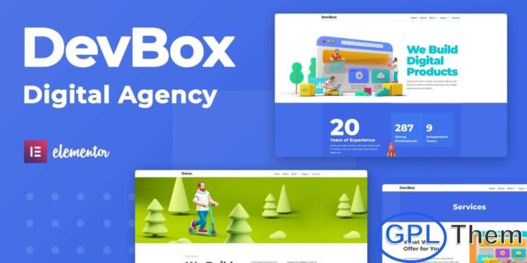 DevBox – Creative Digital Agency Elementor Template Kit DevBox is a modern and eye-catching Elementor Template Kit crafted for creative digital agencies, design studios, advertising firms, and SEO companies. Designed with a bold and memorable layout, this kit helps you showcase your services, portfolio, and expertise with a professional touch.