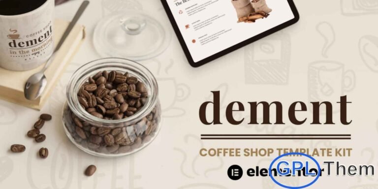 Dement – Coffee Shop Elementor Template Kit Dement is a modern and stylish Elementor Template Kit designed specifically for coffee shops, cafés, and beverage businesses. With its elegant and unique layout, this kit helps you establish a professional online presence and attract customers effectively.