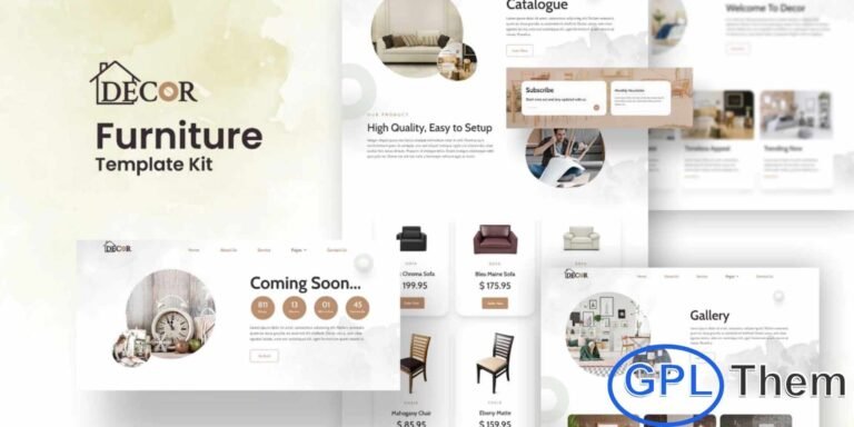 Decor – Furniture & Interior Design Elementor Template Kit Decor is a modern and professional Elementor Template Kit designed for furniture stores, interior designers, and home decor businesses. With its clean and elegant layout, this kit allows you to showcase products, design projects, and services effectively. Fully responsive and mobile-friendly, Decor is optimized for the free Hello Elementor theme but works seamlessly with most Elementor-compatible WordPress themes.