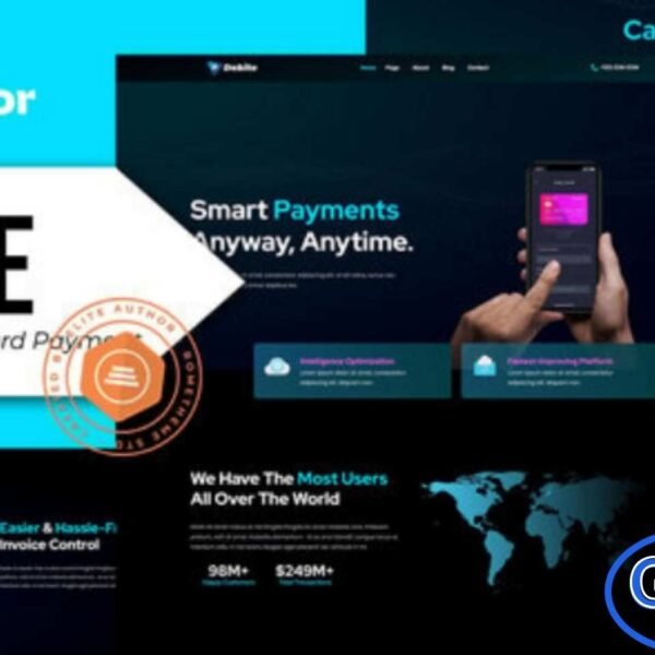 Debite – Card Payment & Online Payment Elementor Template Kit Debite is a modern and fully responsive Elementor Template Kit designed for online payment solutions, fintech services, and card payment applications. Featuring a clean, dark, and professional design, this kit helps you create a trustworthy and engaging website for your financial services.