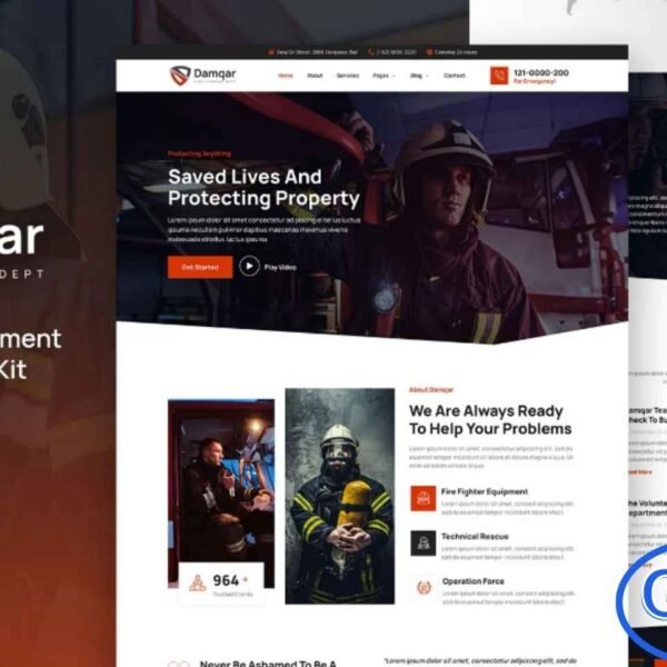 Damqar – Firefighter & Fire Department Elementor Template Kit Damqar is a modern and fully responsive Elementor Template Kit designed for fire departments, firefighting services, and emergency response organizations. With its clean and professional design, Damqar allows you to showcase your team, services, safety tips, and emergency resources effectively.