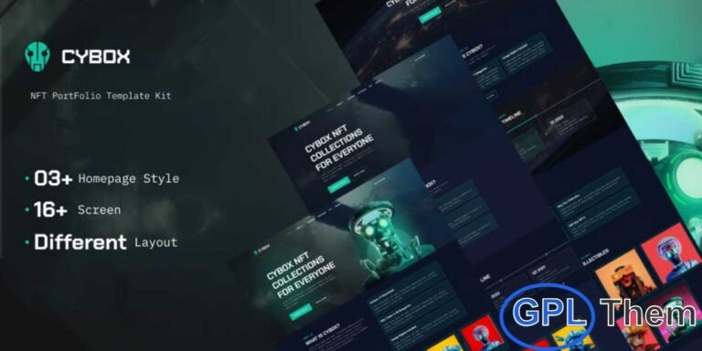 Cybox – NFT Collections Elementor Template Kit Cybox is a modern and fully responsive Elementor Pro Template Kit designed for NFT marketplaces, crypto collectibles, digital art, and blockchain projects. Perfect for showcasing NFTs, crypto assets, and digital artwork, Cybox features a sleek and professional design that works seamlessly on all modern browsers and devices.