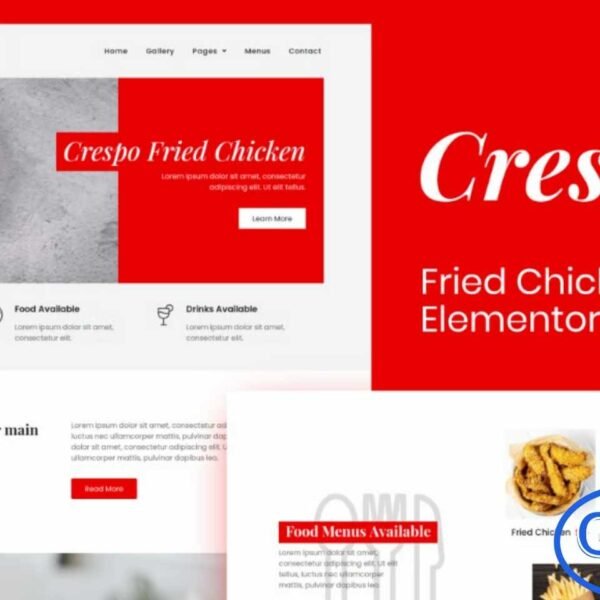 Crespo – Fast Food Restaurant Elementor Template Kit Crespo is a modern and fully responsive Elementor Template Kit designed for fast food restaurants, burger joints, and fried chicken businesses. With a clean and contemporary layout, Crespo helps you showcase your menu, services, and promotions in a professional and appealing way.