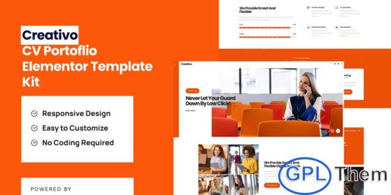 Creativolks – Creative & Business Agency Elementor Template Kit Creativolks is a modern and fully responsive Elementor Template Kit designed for creative agencies, corporate businesses, and professional portfolios. With a sleek and professional layout, this kit allows you to showcase your services, projects, and team effectively.