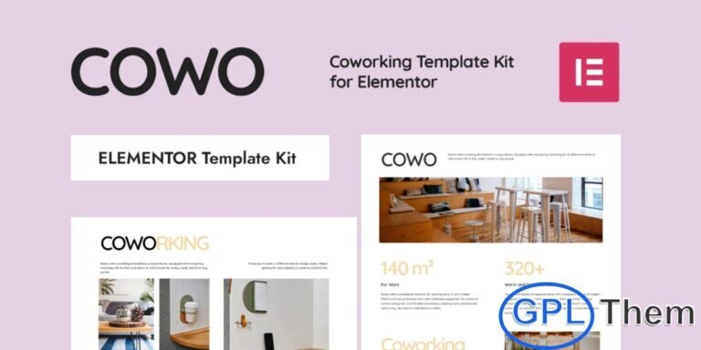 COWO – Coworking Space Elementor Template Kit COWO is a sleek and modern Elementor Template Kit specifically designed for coworking spaces and shared office websites. It features multiple page layouts suitable for both single landing pages and multi-page websites. With its minimal, contemporary design and perfectly balanced color scheme, COWO provides a professional online presence for coworking businesses.