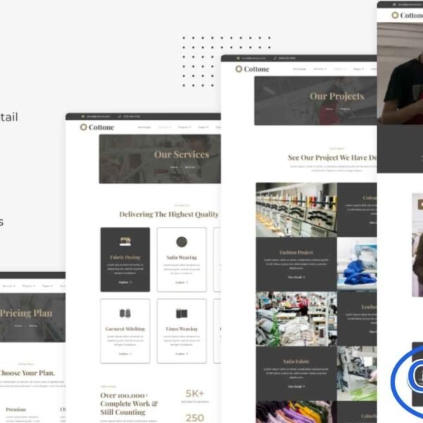 Cottone – Textile & Garment Industry Elementor Template Kit Cottone is a modern and professional Elementor Template Kit designed for the textile and garment industry. Ideal for textile businesses, clothing companies, fabric factories, and related manufacturing enterprises, this kit offers a sleek and visually appealing design.