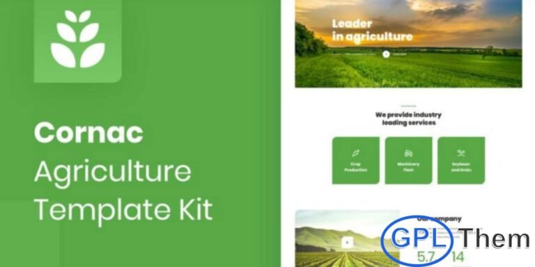 Cornac – Agriculture Elementor Template Kit Cornac – Agriculture Elementor Template Kit is a modern and fully responsive solution for businesses in agriculture, farming, poultry, and harvesting equipment. Designed to showcase your products and services professionally, this template kit helps your agricultural business create a strong online presence.