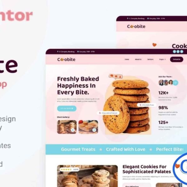 Coobite – Modern Cookie Shop Elementor Template Kit Coobite – Modern Cookie Shop Elementor Template Kit is a stylish and professional solution for creating a WordPress website for bakeries, cookie shops, and dessert businesses. Designed with a modern aesthetic, fully responsive layouts, and hand-picked imagery, this kit ensures your website looks premium and engaging.