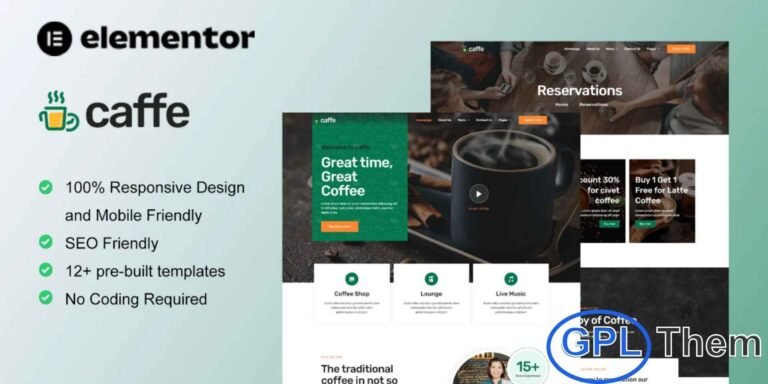 Coffesse – Cafe & Coffee Shop Elementor Template Kit Coffesse – Cafe & Coffee Shop Elementor Template Kit is a modern and stylish solution for creating WordPress websites for cafes, coffee shops, coffee houses, baristas, coffee roasting companies, and other food and beverage businesses. Featuring a unique and visually appealing design, Coffesse is fully responsive, retina-ready, and optimized for all devices.