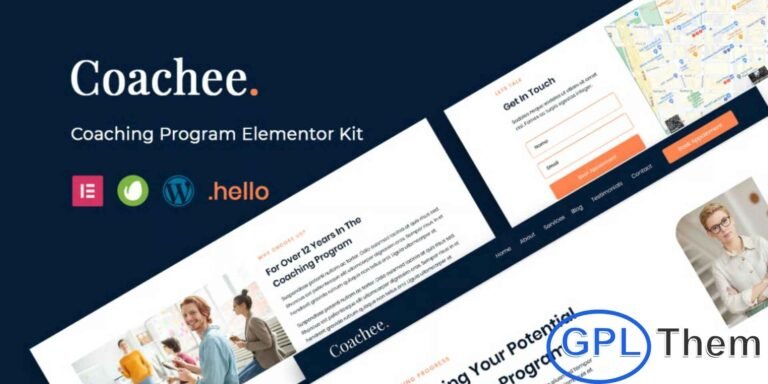 Coachee – Coaching Program Elementor Template Kit Coachee is a modern and vibrant Coaching Program Elementor Template Kit designed to help coaches, mentors, and personal development experts build a professional online presence with ease. Featuring colorful layouts and an intuitive structure, this kit makes it simple to showcase your programs, sessions, testimonials, and coaching services.