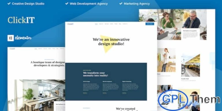 ClickIT – Creative Digital Agency Elementor Template Kit ClickIT is a sleek and modern Elementor Template Kit designed for creative digital agencies, marketing firms, tech startups, and business service websites. Built with precision and professionalism, this kit helps you create a visually engaging and conversion-focused website using the Elementor Page Builder.