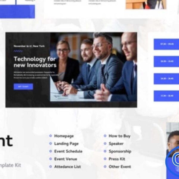 Clevent – Event & Conference Elementor Template Kit Clevent is a modern and dynamic Elementor Template Kit designed for building professional websites for tech events, conferences, meetups, expos, educational seminars, competitions, and event organizer platforms. With its creative and unique design style, Clevent helps you showcase event details, speaker profiles, schedules, and ticket information in a visually engaging way.