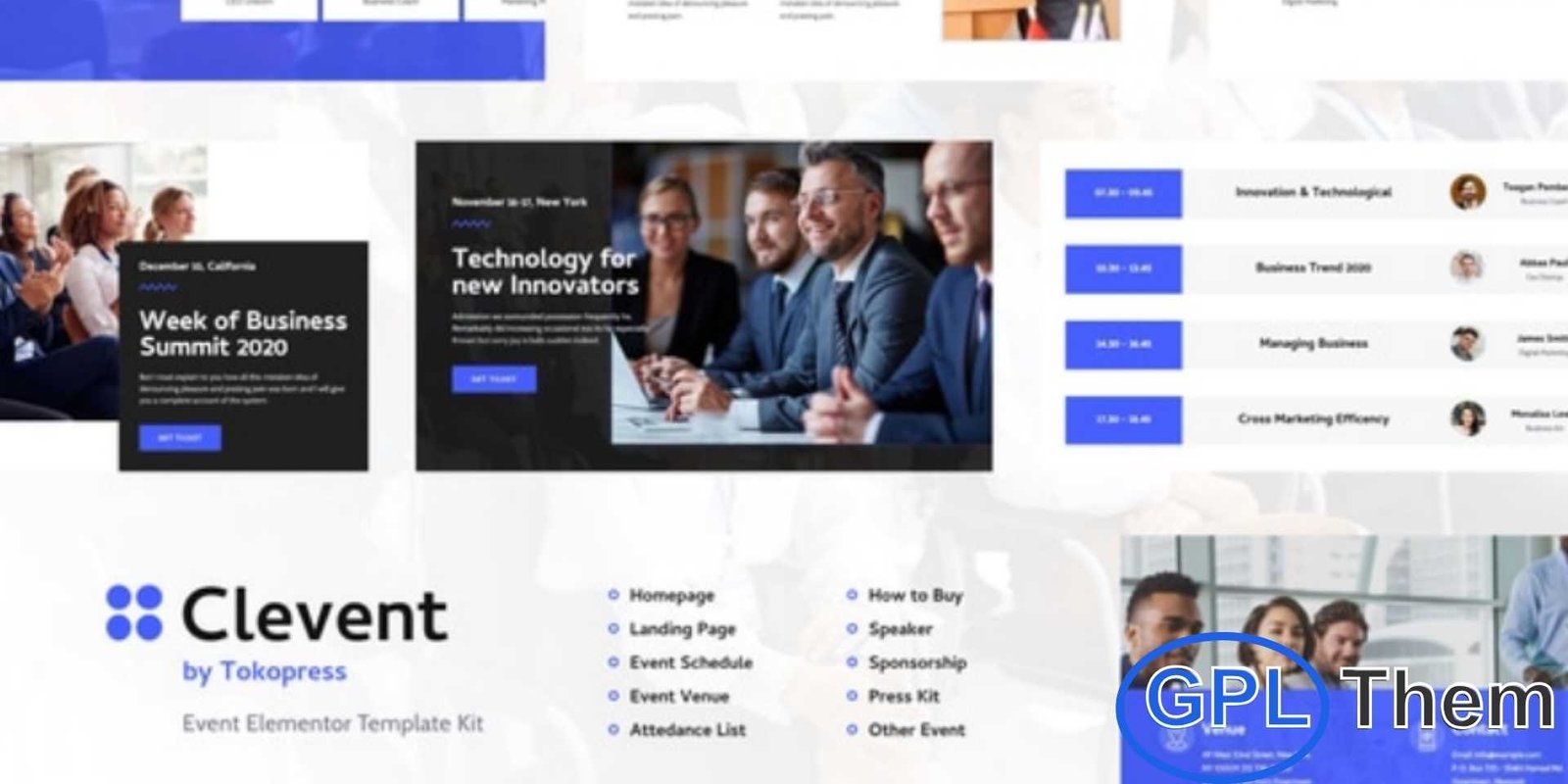 Clevent – Event & Conference Elementor Template Kit Clevent – Event & Conference Elementor Template Kit Clevent is a modern and dynamic Elementor Template Kit designed for building professional websites for tech events, conferences, meetups, expos, educational seminars, competitions, and event organizer platforms. With its creative and unique design style, Clevent helps you showcase event details, speaker profiles, schedules, and ticket information in a visually engaging way.