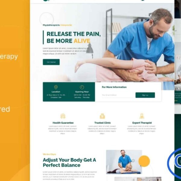 Chyro – Chiropractic & Physiotherapy Elementor Template Kit Chyro is a modern and professionally crafted Elementor Template Kit designed for Chiropractic, Physiotherapy, Orthopedic Clinics, Medical Centers, Doctors, Health Services, and other healthcare-related websites. Featuring a clean and elegant design, this kit helps you build a trustworthy and user-friendly medical website with ease. Its fully responsive and retina-ready layout ensures your site looks flawless on all devices.