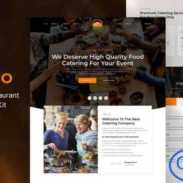 Caterico – Catering Services & Restaurant Elementor Template Kit Caterico is a modern and clean Elementor Template Kit designed for catering services, restaurants, and a wide range of food-related businesses. With its sleek, professional layout and visually engaging design, this kit helps you build a stunning website that highlights menus, services, events, and more.