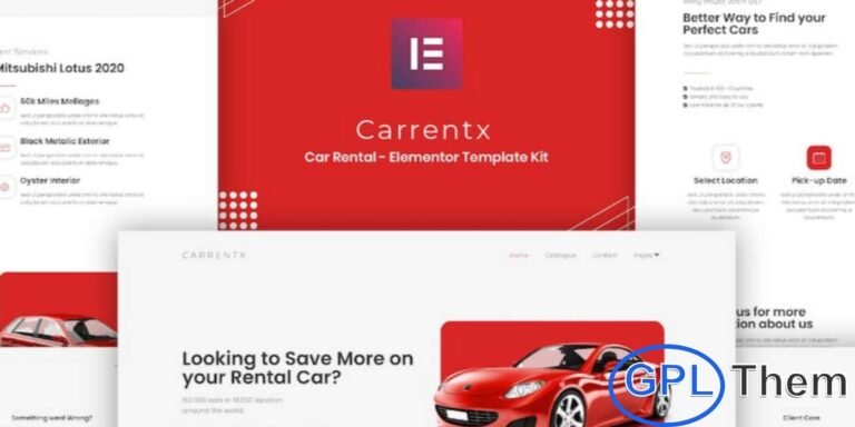 Carrentx – Car Rental Elementor Template Kit Carrentx is a modern and user-friendly Car Rental Elementor Template Kit designed to help you quickly build a professional website for your car rental business. Fully optimized for the Hello Elementor theme, this kit also works seamlessly with most Elementor-compatible themes.