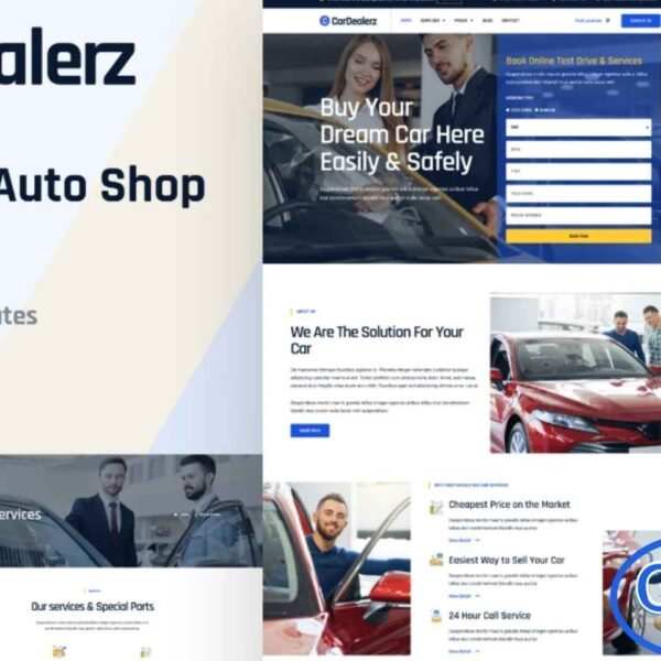 CarDealerz – Auto Dealer & Auto Shop Elementor Template Kit CarDealerz is a modern and professional Elementor Template Kit designed specifically for car dealerships, auto shops, car showrooms, repair centers, and automotive sales businesses. With its fully responsive and visually appealing layouts, this kit provides all the pre-designed pages and sections you need to build a successful online presence.