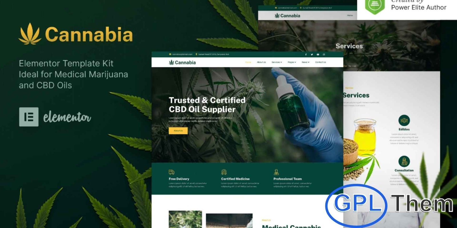 Cannabia – Medical Marijuana & CBD Oil Elementor Template Kit Cannabia – Medical Marijuana & CBD Oil Elementor Template Kit Cannabia is a modern and professional Elementor Template Kit designed for websites in the medical marijuana, CBD oil, hemp products, cannabis research, and herbal medicine industries. Featuring a clean and unique design, this kit is fully responsive, retina-ready, and optimized for a seamless user experience on all devices.