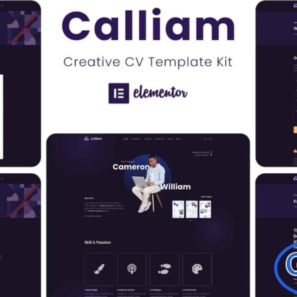 Calliam – Creative CV Elementor Template Kit Calliam is a modern and creative Elementor Template Kit designed for professionals, freelancers, and corporate businesses who want to showcase their work, skills, and services in a polished and professional manner.