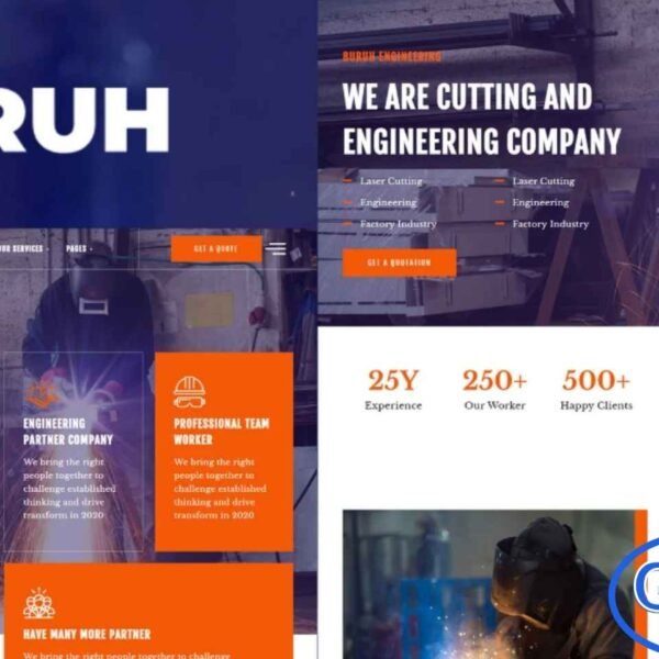 Buruh – Laser Cutting & Engineering Company Elementor Template Kit Buruh is a modern Elementor Template Kit designed for laser cutting, engineering, and manufacturing companies. This kit provides a collection of professionally designed layouts for showcasing services, projects, and company expertise.