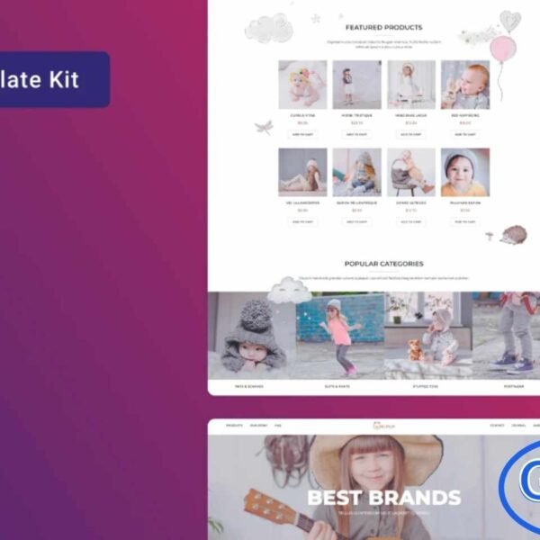 Bubup – Kids Store & Baby Shop Elementor Template Kit Bubup is a beautifully crafted Kids Store & Baby Shop Elementor Template Kit designed to help you build a charming and user-friendly online store for children’s clothing, toys, and baby products. Fully compatible with WooCommerce, this kit offers a seamless setup for showcasing and selling products with ease. Built using Elementor and Elementor Pro, Bubup allows effortless customization without any coding, making it perfect for beginners and professionals alike.