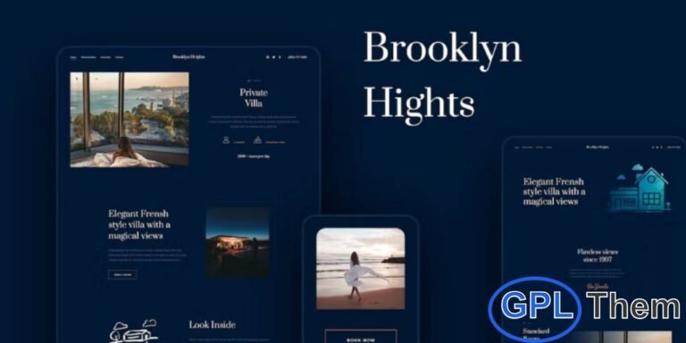 Brooklyn Heights – Private Villa & Hotel Elementor Template Kit Brooklyn Heights is a premium Elementor Template Kit designed for private villas, boutique hotels, chalets, holiday homes, rental apartments, real estate properties, and single-property showcases. With its elegant and modern layout, this kit makes it easy for beginners and professionals alike to build a stunning website without any coding.