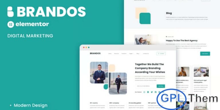 Brandos – Digital Marketing Elementor Template Kit Brandos is a modern and professional Elementor Template Kit crafted for digital marketing agencies, corporate businesses, and creative service providers. Designed to highlight your work, services, and expertise, Brandos features a clean and sleek layout that enhances your brand’s online presence.