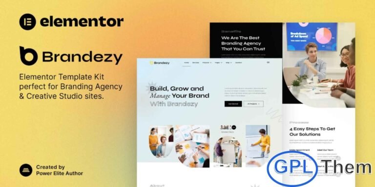 Brandezy – Branding Agency & Creative Studio Elementor Template Kit Brandezy is a modern, clean, and professionally designed Elementor Template Kit perfect for building websites for Branding Agencies, Creative Studios, Digital Marketing Agencies, Designers, Freelancers, Portfolios, and other creative businesses.