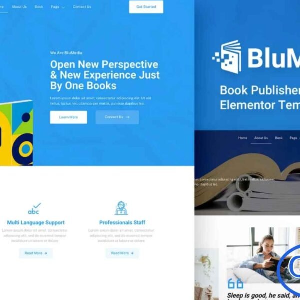 BluMedia – Book Publisher & Author Elementor Template Kit BluMedia is a modern and stylish Elementor Template Kit designed for Book Publishers, Authors, Publishing Companies, Bookstores, Magazines, and stationery-related websites. Its clean and professional design helps you create a visually appealing online presence with ease.