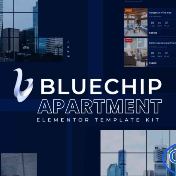 Bluechip – Apartment & Property Elementor Template Kit Bluechip is a modern and responsive Elementor Template Kit designed specifically for apartment, property, and real estate rental websites. With its clean and contemporary layout, you can build a professional property showcase or rental platform within minutes.