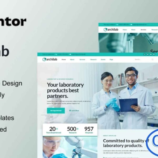 ArchiLab – Research & Laboratory Elementor Pro Template Kit ArchiLab is a modern and professional Elementor Pro Template Kit designed specifically for research, laboratory, and scientific service websites. Featuring a clean, structured, and contemporary layout, this kit makes it easy to build a high-quality online presence for laboratories, medical centers, pharmaceutical companies, research institutions, and healthcare services.