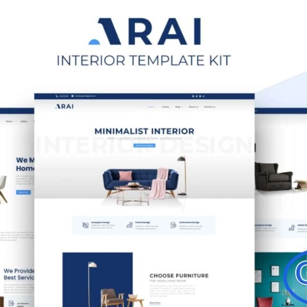 Arai – Interior & Furniture Elementor Template Kit Arai is a stylish and modern Interior & Furniture Elementor Template Kit designed to help furniture brands and interior décor businesses showcase their products beautifully. With its clean layouts and visually rich sections, this template kit provides a professional platform to market your furniture collections globally. The drag-and-drop Elementor interface makes customization effortless, even for beginners.