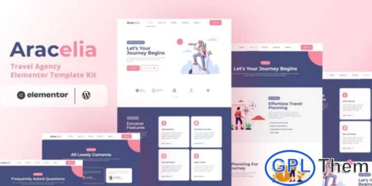 Aracelia – Travel Agency Elementor Template Kit Aracelia is a beautifully designed Travel Agency Elementor Template Kit crafted for travel agencies, tour operators, accommodation providers, consultants, service-based businesses, and even technology-focused travel platforms. Its clean and modern layouts help you showcase packages, destinations, and services with clarity and style.