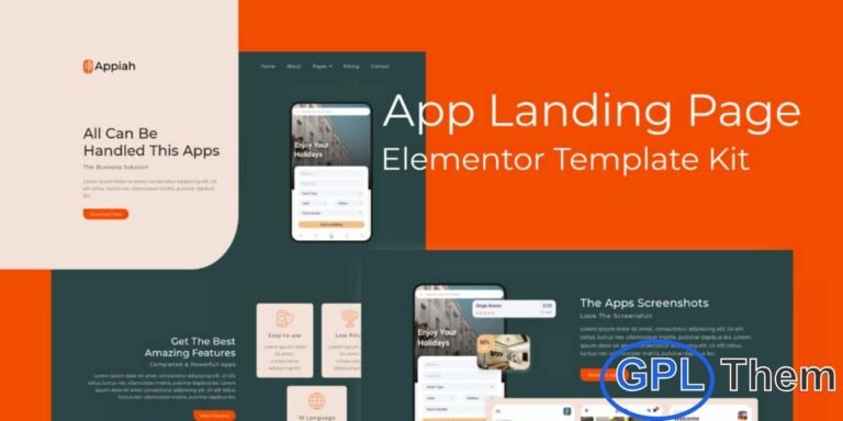 Appiah – App Landing Page Elementor Template Kit Appiah is a sleek and modern Elementor Template Kit designed to help you promote your mobile app with a professional and visually appealing landing page. Perfect for app developers, tech startups, and digital product creators, this template kit offers an intuitive layout that highlights your app’s features, benefits, and user experience.