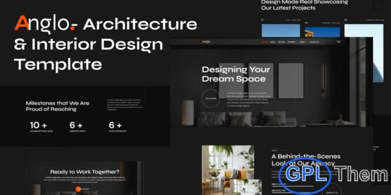 Anglo – Architecture & Interior Design Elementor Template Kit Anglo – Architecture & Interior Design Elementor Template Kit features 13+ professionally crafted page templates designed to help you build a sleek, modern, and highly functional website with ease. Its clean and unique layout is perfect for architecture firms, interior design studios, and creative agencies looking to elevate their online presence.